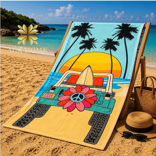 Mia Home Mia Home Strandtuch Baumwoll Hellblau 150x75cm