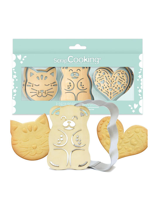 Scrap Cooking Christmas Sweet Mold Set Metal Hearts 3 Pieces
