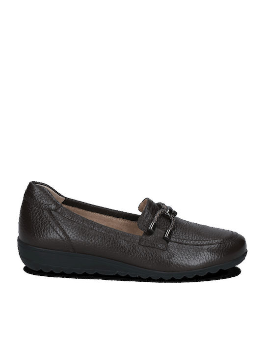 Leder Damen Mokassins in Schwarz Farbe