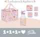 A Little Lovely Company Flower Garden Stainless Steel Kids Dinner Set 0.35lt Pink 23 x 16 x 16cm