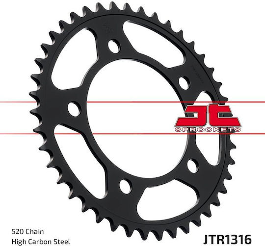 Jt Jtr1316.39zbk 520 Motorradketten & Ritzel Hinteres Ritzel Für Nc700 750 X Adv 750 Schwarz
