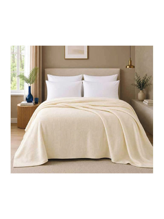 Mc Decor Piqué Decke Halbdoppelt 180x240cm Ecru