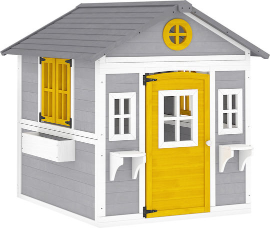 Outsunny Multifunctional Wooden Kids Garden Playhouse Grey