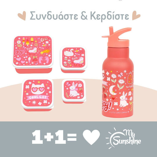 A Little Lovely Company Plastic Kids' Dinner Set 0.35lt Pink