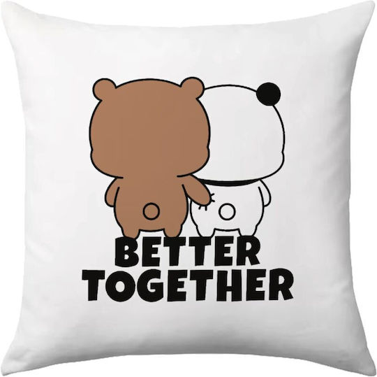 Koupakoupa Throw Pillow Bubu & Dudu Better Together White 40x40cm