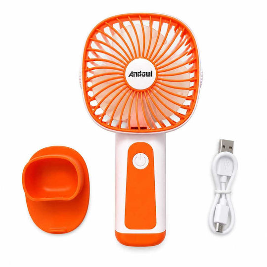 Andowl Handheld USB Orange Fan Q-HF23