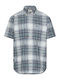 Short Sleeve Checked Blue Shirt