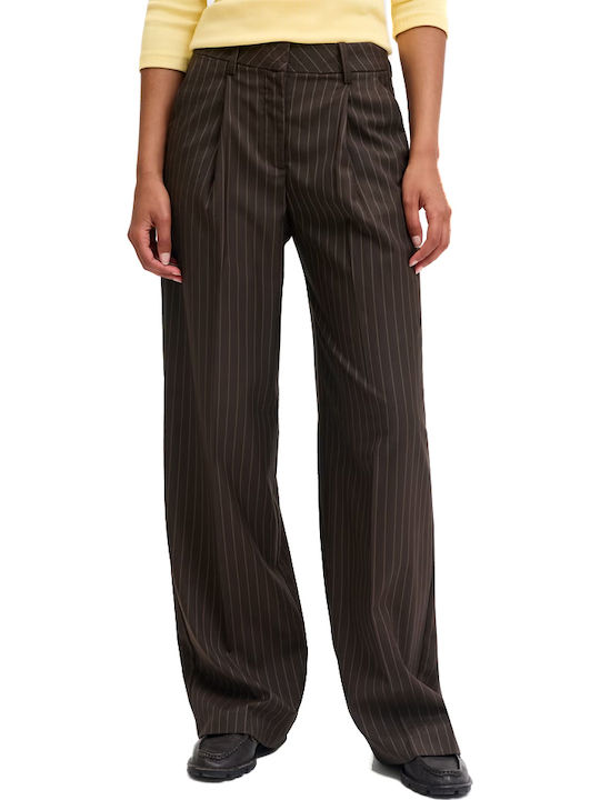 Jack & Jones Women's High Waist Pantaloons Brown