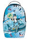 Sprayground Monopoly Jet Rider Dlxsv Σχολική Τσάντα Πλάτης Γυμνασίου - Λυκείου με Θήκη για Παγούρι Γαλάζια 29 x 15 x 45.7εκ