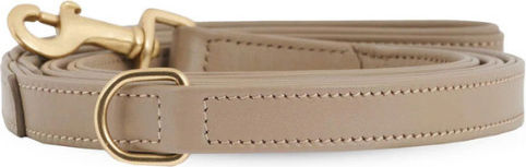 William Walker Foldable Dog Leash Lead Leather in Beige Color