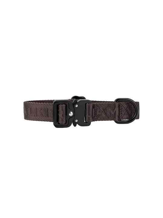 William Walker Hundehalsband Jacquard Nylon Erdbraun Leicht & Vegan S M 28-44cm