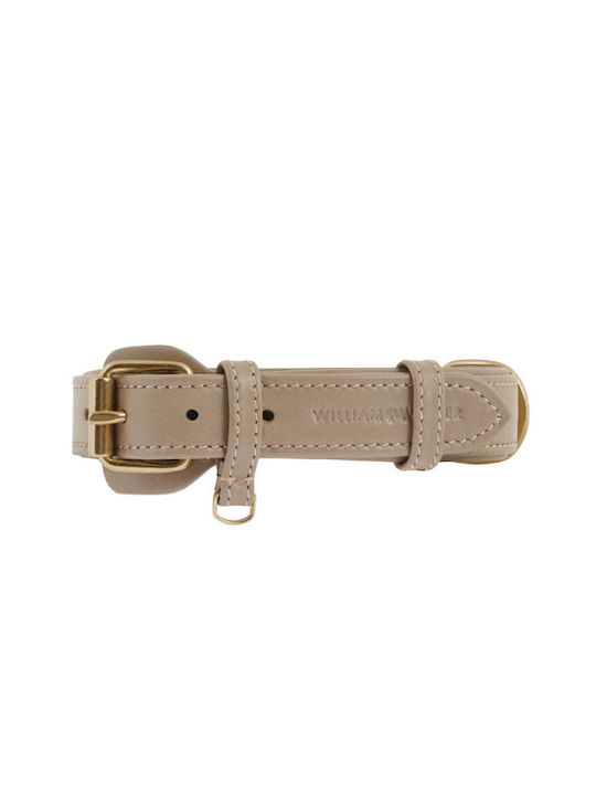 William Walker Leather Dog Collar Beige Plain Collection XLarge 56cm