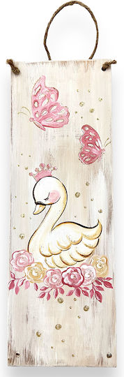 Wooden Hanging Decoration Painted Swan Ztr10a155 Riniotis Rin-ztr10a155