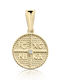 Chrilia Pendant Kids Charm Double Sided Constantine Coin Gold 9K me2352