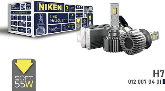 Niken Крушка за автомобил H7 LED 6500K Хладно Бяло 12-24V 55W