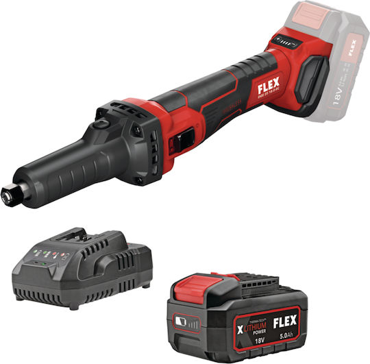 Flex DGE 25 18.0-EC C Mașină de șlefuit dreaptă 18V 1x5Ah cu setare viteză