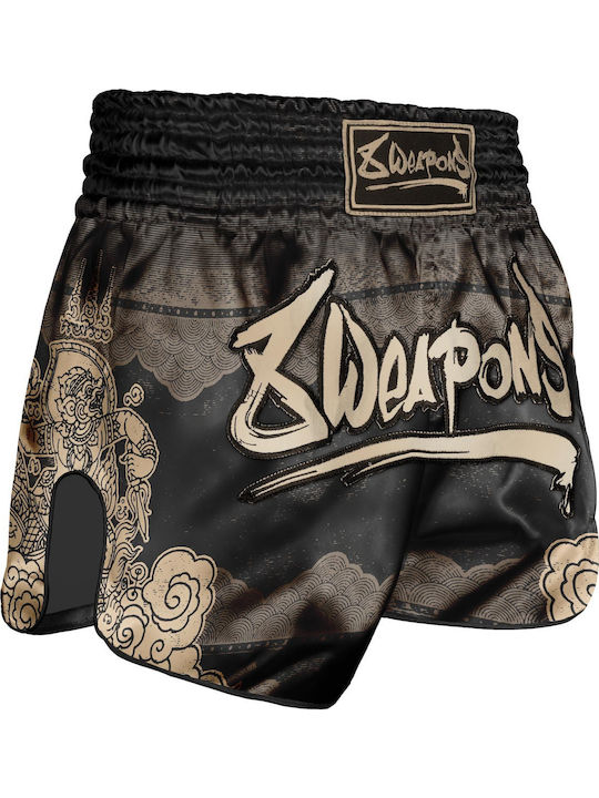Muay Thai 8 Weapons Hanuman Black Gold Boxing Shorts