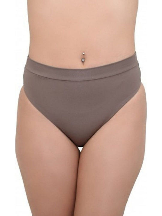 Bluepoint Slip Bikini Talie Înaltă Maro