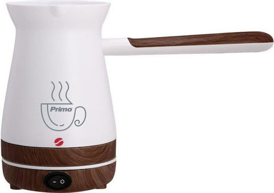 Primo Elektrische griechische Kaffeekanne 800W mit Gewicht 250ml Weiß/Wooden