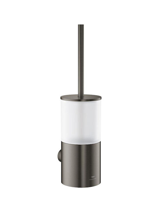 Grohe Atrio Glass Bathroom Toilet Brush Grey