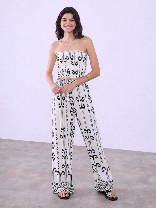 Celestino Set Strapless Top Pantaloni Dama Vâsc...