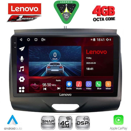 Lenovo Car Audio System for Ford Ranger 2015-2018 Bluetooth USB WiFi GPS Apple CarPlay Android Auto with 9" Touch Screen