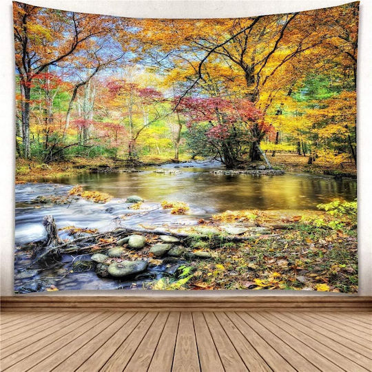 FRIPIA Decorative Tapestry Forest Handmade Multicolour Fabric 150x130cm