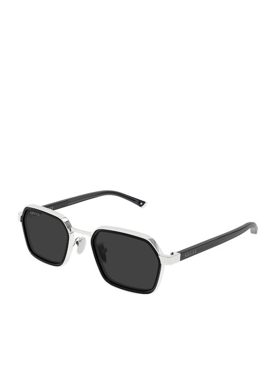 Gucci Ochelari de Soare Pentru Bărbați cu Ramă Argintie și Lentile Gri GG2074S 001