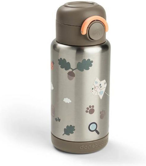 Done by Deer Kinder Trinkflasche Thermos mit Stroh Beiges 340ml