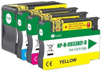 G&G Compatible Inkjet Printer Ink HP Hp 932xl/933xl 14ml Black 4 Pieces
