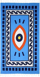 Aquablue Wavy Eye Beach Towel with Fringes 180x...