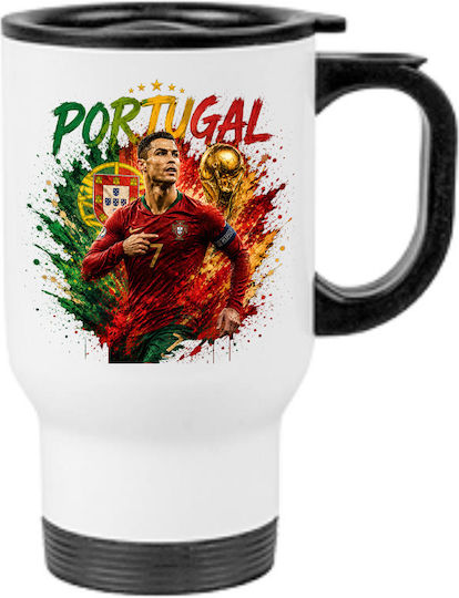 Термос Чаша 450ml Бяла World Cup 2026 Cristiano Ronaldo