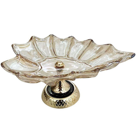 Dekorative Schale Glas Gold 30x20x7cm