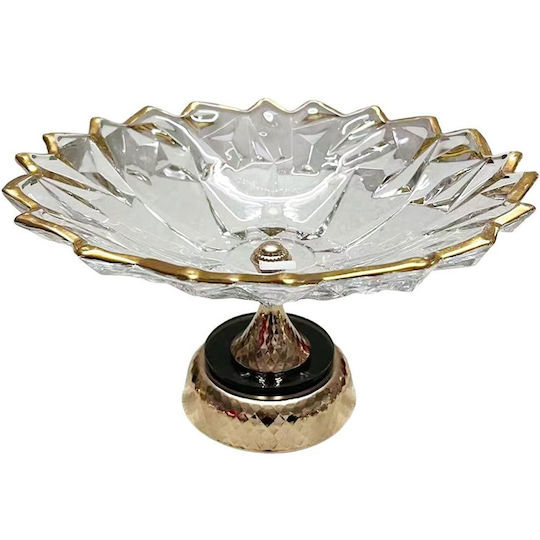 Dekorative Schale Glas Gold 32x19cm