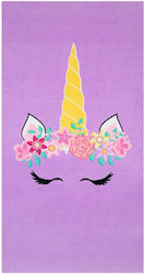 Summer Velour Kids' Beach Towel Unicorns 152x76cm