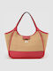 Leather Women's Shoulder Bag Beige