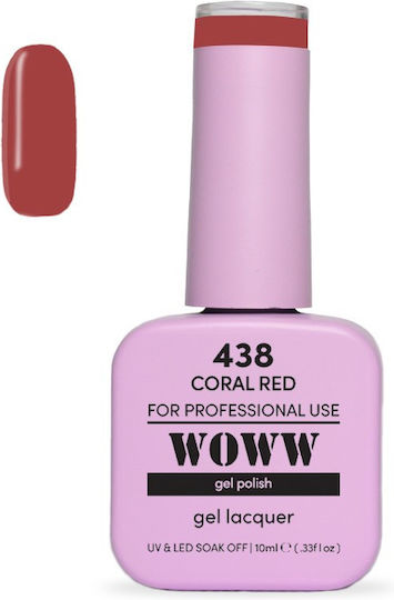 Woww Cosmetics Ojă Pentru Unghii Cu Gel 438 Roșu Coral 10ml