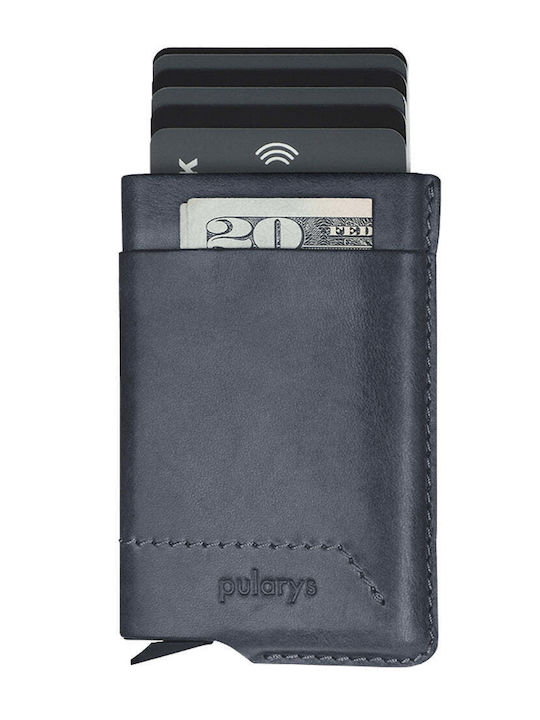 Мъжки кожен портфейл с RFID Син
