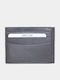 Leather Men's Card Wallet Grey