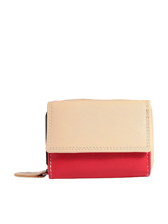 Kleines Leder Damenbrieftasche mit RFID Rot