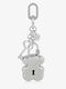 Metal Bear Lock Keychain Silver Grey