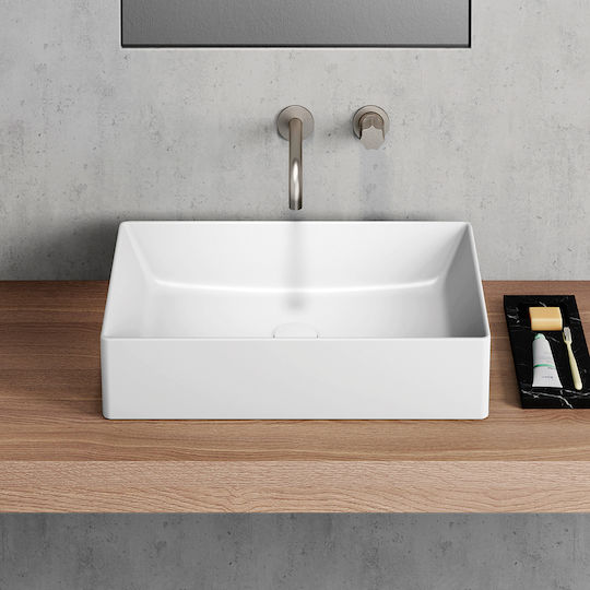 GSI Kube-x Επικαθήμενος Νιπτήρας Πορσελάνης 50x37cm White