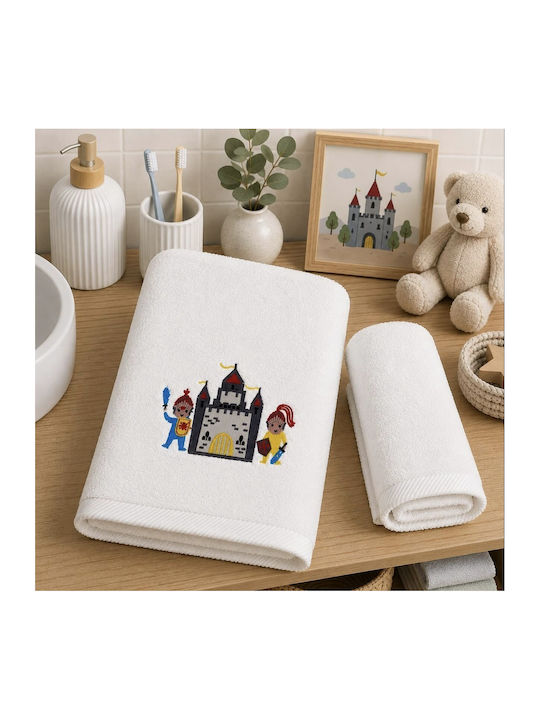 Set of Baby Towels 2pcs Ippotes White Weight 480gsm Set of Baby Towels 2pcs Ippotes White Weight 480gsm