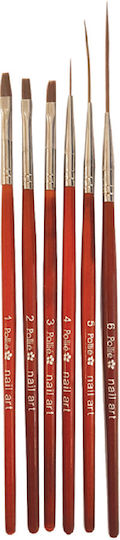 Perii 6 Piese Pollie Nail Art Gel