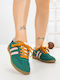 Adidași Flatforms Pentru Femei Verzi Și Roz