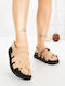Sandale Casual Damă Flatforme Bej