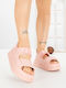 Sandale Casual Damă Flatforme Roz