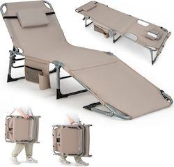 Costway Klappbare Strandliegen Beige Costway Klappbare Strandliegen Beige