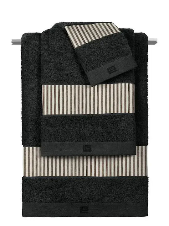 Guy Laroche Set of Bath Towels 3 pcs Avene Natural Black 500 gr/m²