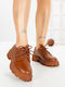 Leder Damen Oxfords in Braun Farbe